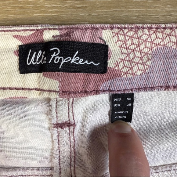 Ulla Popken Pink, Purple and Cream Floral Camouflage Jeans Plus Size 28 - Picture 5 of 10